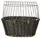 Trixie Wilgen Fietsmand Voorop Zwart Met Kussen En Kap 50X35X41 Cm
