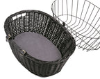 Trixie Wilgen Fietsmand Voorop Zwart Met Kussen En Kap 50X35X41 Cm