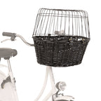 Trixie Wilgen Fietsmand Voorop Zwart Met Kussen En Kap 50X35X41 Cm