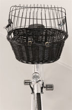 Trixie Wilgen Fietsmand Voorop Zwart Met Kussen En Kap 50X35X41 Cm