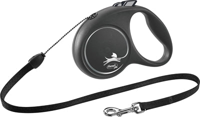 Flexi Rollijn Black Design Cord Zwart  S 5 Mtr Tot 12 Kg