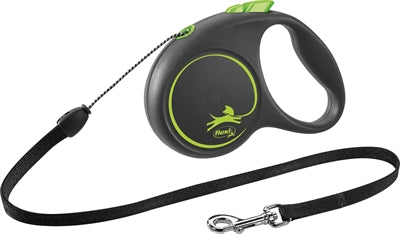 Flexi Rollijn Black Design Cord Groen  S 5 Mtr Tot 12 Kg