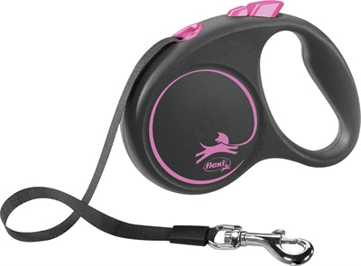 Flexi Rollijn Black Design Tape Roze  S 5 Mtr Tot 15 Kg