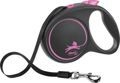 Flexi Rollijn Black Design Tape Roze  S 5 Mtr Tot 15 Kg