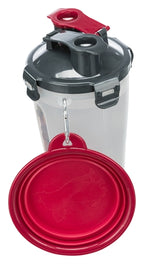 Trixie Waterfles / Voerfles Inclusief Reisbak Kunststof / Silicone 2X350 Ml 11X11X23 Cm