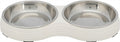 Trixie Voerbak Kat Dubbel Melamine / Rvs Wit 2X200 Ml 27X14X3 Cm