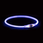 Trixie Lichtgevende Halsband Usb Flash Light Oplaadbaar Tpu Blauw 40X0,8 Cm