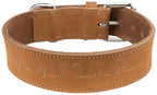 Trixie Halsband Hond Rustic Vetleer Heartbeat Bruin 38-47X4 Cm