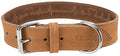 Trixie Halsband Hond Rustic Vetleer Heartbeat Bruin 38-47X4 Cm