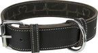 Trixie Rustic Vetleer Halsband Hond Heartbeat Zwart 34-40X3 Cm
