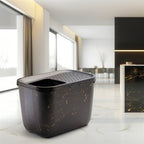 Savic Kattenbak Hop In Marble Zwart / Goud 58,8X39X39,5 Cm