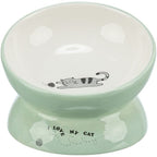 Trixie Voerbak / Drinkbak Kat Verhoogd Keramiek Salie / Wit 150 Ml 13 Cm