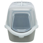 Trixie Kattenbak Vico Open Top Met Kap Lichtgrijs / Wit 56X40X40 Cm