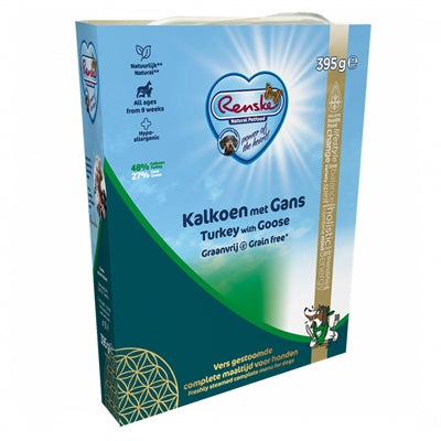 Renske Vers Gestoomd Vlees Kalkoen Met Gans Graanvrij 10X395 Gr