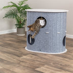Trixie Speelbox Mara Ovaal Vilt Zand / Grijs 66X46X62 Cm