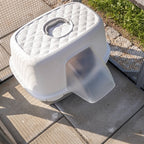 Trixie Kattenbak Davio Top Outdoor Met Kap Grijs / Wit 56X39X39 Cm