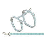 Trixie Kattentuigje Met Riem Retro Motief Grijs / Blauw 28-45X1 Cm