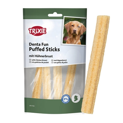 Trixie Denta Fun Puffed Sticks Met Kippenborst 40 Gr