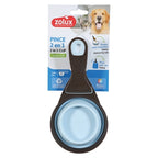 Zolux Voerschep 2 In 1 Schep / Afsluitklem Silicone Blauw 19,5X10X4 Cm