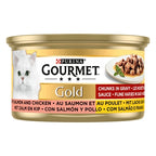 Gourmet Gold Fijne Hapjes Zalm / Kip 24X85 Gr